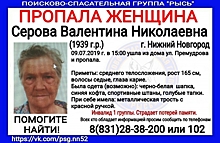 80-летняя Валентина Серова пропала в Нижнем Новгороде