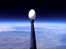 Блогер сбросил «из космоса» два куриных яйца