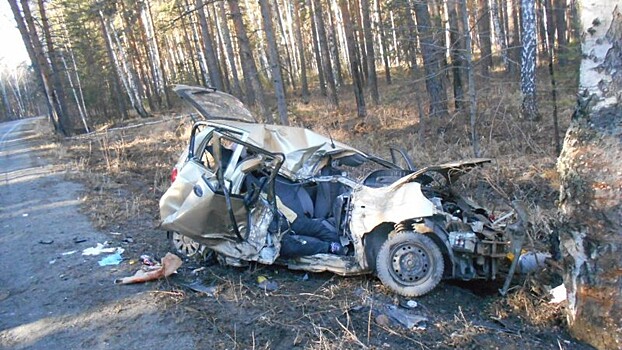 На Южном Урале «Матиз» врезался в дерево. Пассажир скончался на месте