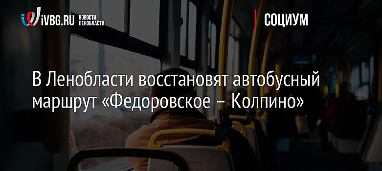 В Ленобласти восстановят автобусный маршрут «Федоровское – Колпино»