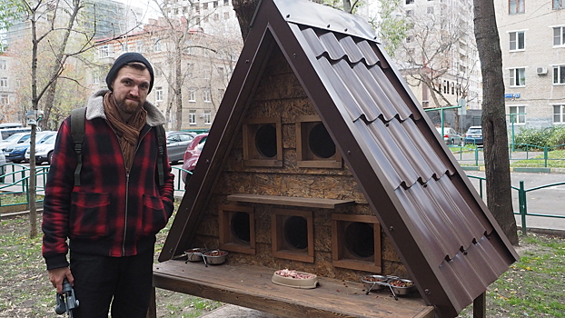 «Кошкин дом»: москвич обеспечил бездомным животным зимовку в тепле