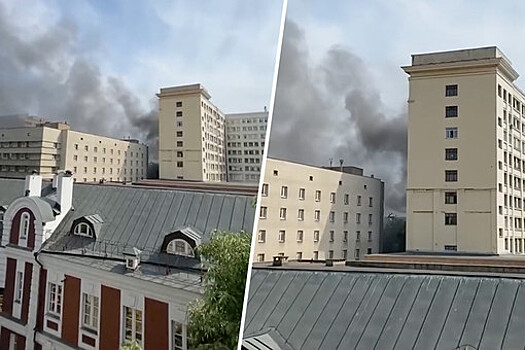 В Москве горит военная академия