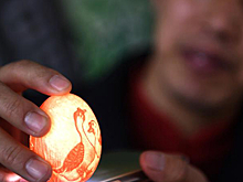 Изящная резьба по яичной скорлупе в провинции Аньхой