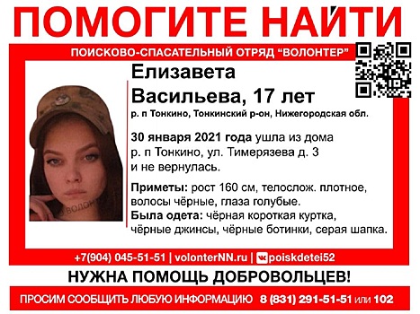 Девочка-подросток пропала в Нижегородской области