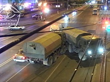 Появилось видео ДТП с участием двух военных КАМАЗов в центре Волгограда