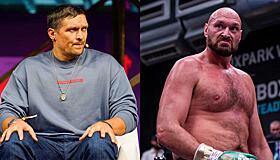 Охране пришлось разнимать Усика и Фьюри на битве взглядов