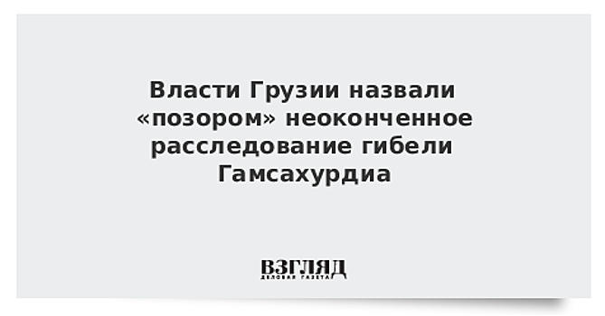 Власти Грузии назвали «позором» неоконченное расследование гибели Гамсахурдиа