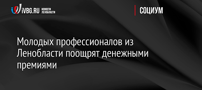 Молодых профессионалов из Ленобласти поощрят денежными премиями