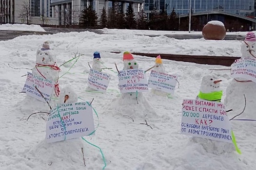 Снеговики просят спасти Березовую Рощу от "Атомстройкомплекса"