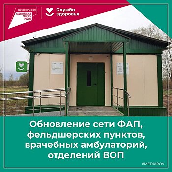 До конца 2023 года в Кировской области будет построено 83 здания для ФАПов