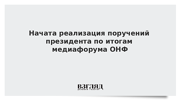 Начата реализация поручений президента по итогам медиафорума ОНФ