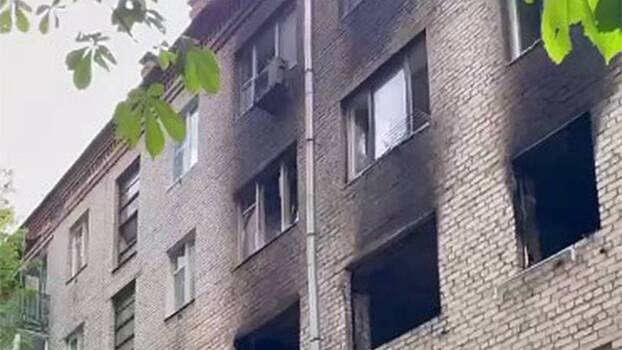 Появилось видео пожара из жилого дома в Мытищах, где произошел хлопок газа