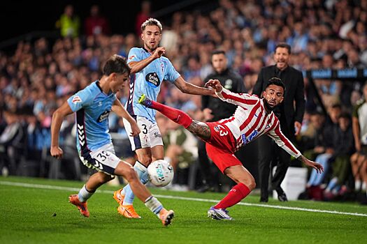 «Атлетико» сыграл вничью с «Сельтой» в Ла Лиге, оставшись вдесятером на 40-й минуте