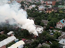 В Воронеже крупный пожар сняли на видео с высоты птичьего полёта