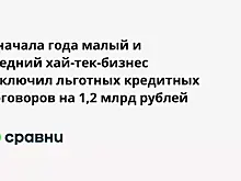 С начала года малый и средний хай-тек-бизнес заключил льготных кредитных договоров на 1,2 млрд рублей