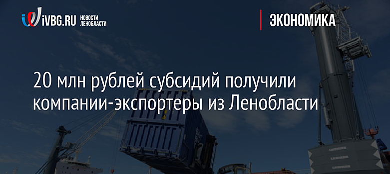 20 млн рублей субсидий получили компании-экспортеры из Ленобласти