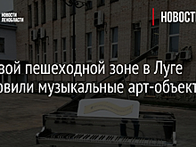 На новой пешеходной зоне в Луге установили музыкальные арт-объекты