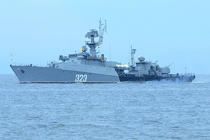 Малые противолодочные корабли «Метель» и «Кореец» ТОФ обнаружили и уничтожили подводную лодку условного противника