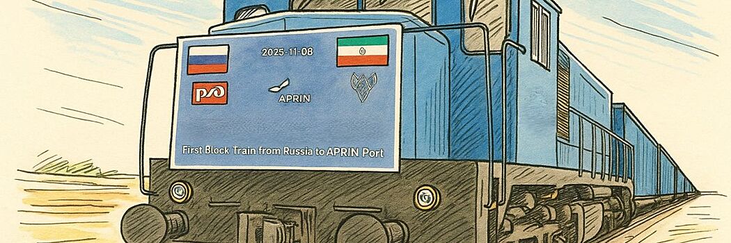 Первый регулярный поезд из России прибыл в иранский хаб Априн по восточному маршруту МТК «Север–Юг»