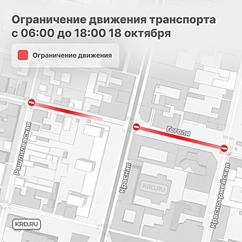 Утром пятницы перекрыли дорогу в центре Краснодара