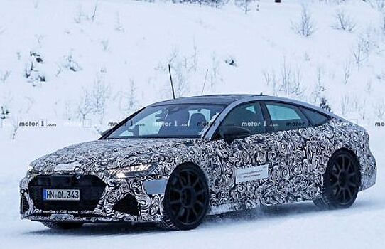 Полностью замаскированный Audi RS7 тестируется в снегу