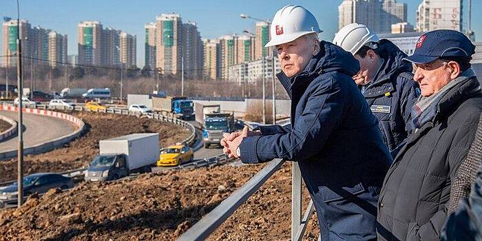 Мэр Собянин осмотрел ход строительства участка магистрали «Солнцево — Бутово — Варшавское шоссе»