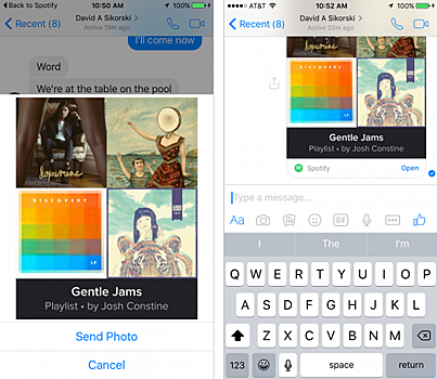 Facebook Messenger подружился со Spotify