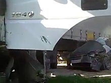 В Краснодарском крае Lada Priora залетела под грузовик