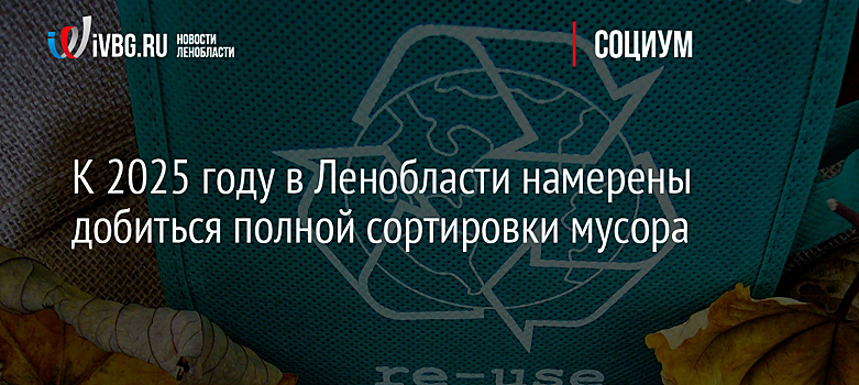 К 2025 году в Ленобласти намерены добиться полной сортировки мусора