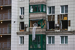Квартира, поврежденная в результате атаки БПЛА на жилой дом в Красногорске, 24 октября 2025 года