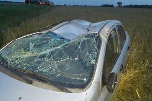 На трассе М-36 водитель Chevrolet, обгоняя грузовик, вылетела в кювет