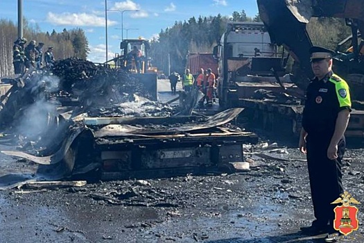 К аварии на скоростной трассе в Тверской области привело лопнувшее колесо