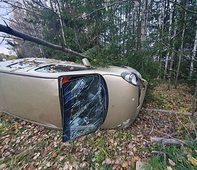 На трассе «Кострома - Пермь» пьяный водитель вылетел с дороги
