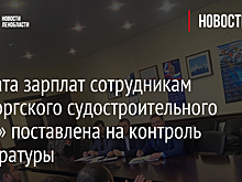 Выплата зарплат сотрудникам «Выборгского судостроительного завод» поставлена на контроль прокуратуры