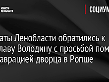Депутаты Ленобласти обратились к Вячеславу Володину с просьбой помочь с реставрацией дворца в Ропше