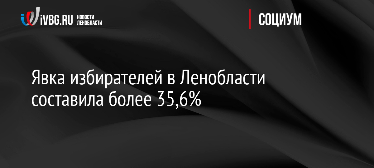 Явка избирателей в Ленобласти составила более 35,6%