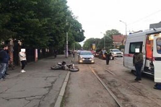 В Калининграде мотоцикл врезался в столб