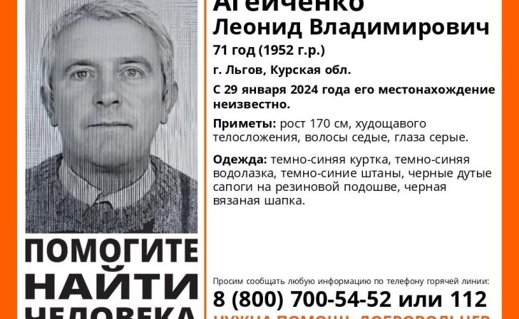 В Курске ищут пропавшего месяц назад 71-летнего мужчину