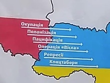 На консульстве Польши в Киеве вывесили список преступлений против Украины