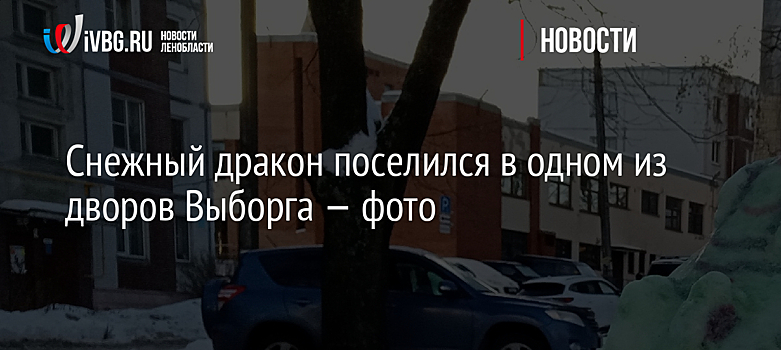 Снежный дракон поселился в одном из дворов Выборга — фото
