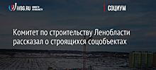 Комитет по строительству Ленобласти рассказал о строящихся соцобъектах