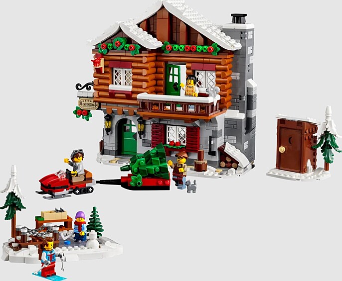 Alpine Lodge. Уютный альпийский домик, украшенный к Рождеству.