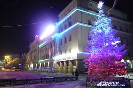 Улицы Омска начали украшать к Новому году за 530 тысяч рублей