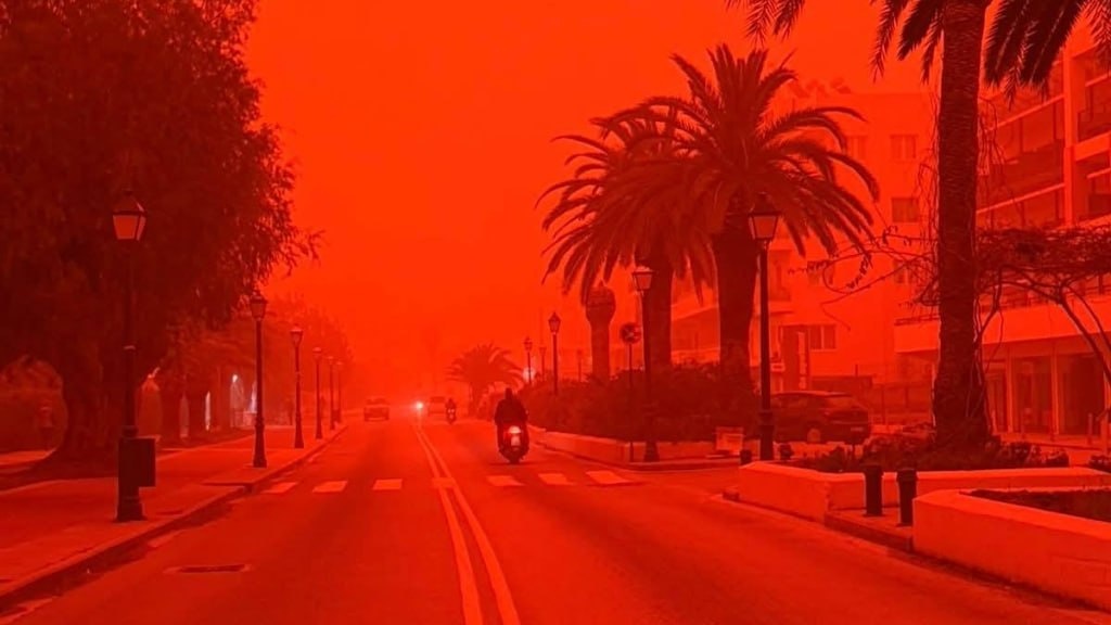 Красная пыль покрывает Крит