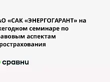 ПАО «САК «ЭНЕРГОГАРАНТ» на ежегодном семинаре по правовым аспектам агрострахования