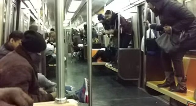 Крыса в нью-йоркском метро вызвала панику