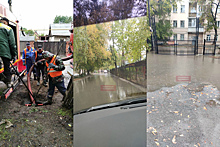 В Челябинске из-за рекордного числа осадков затопило дорогу к садику