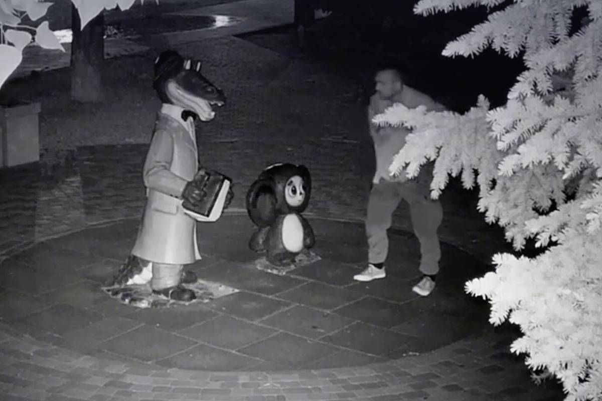 Мужчина шесть раз испражнился на Чебурашку и попал на видео