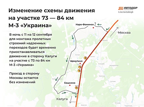 Трассу М3 «Украина» перекроют на ночь