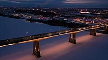 Подсветку смонтировали на Мызинском мосту в Нижнем Новгороде